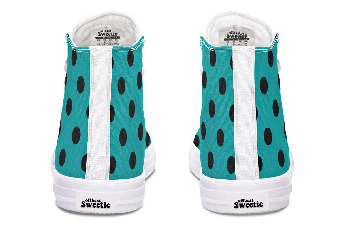 Penny Royal Teal Polka Dot High Tops