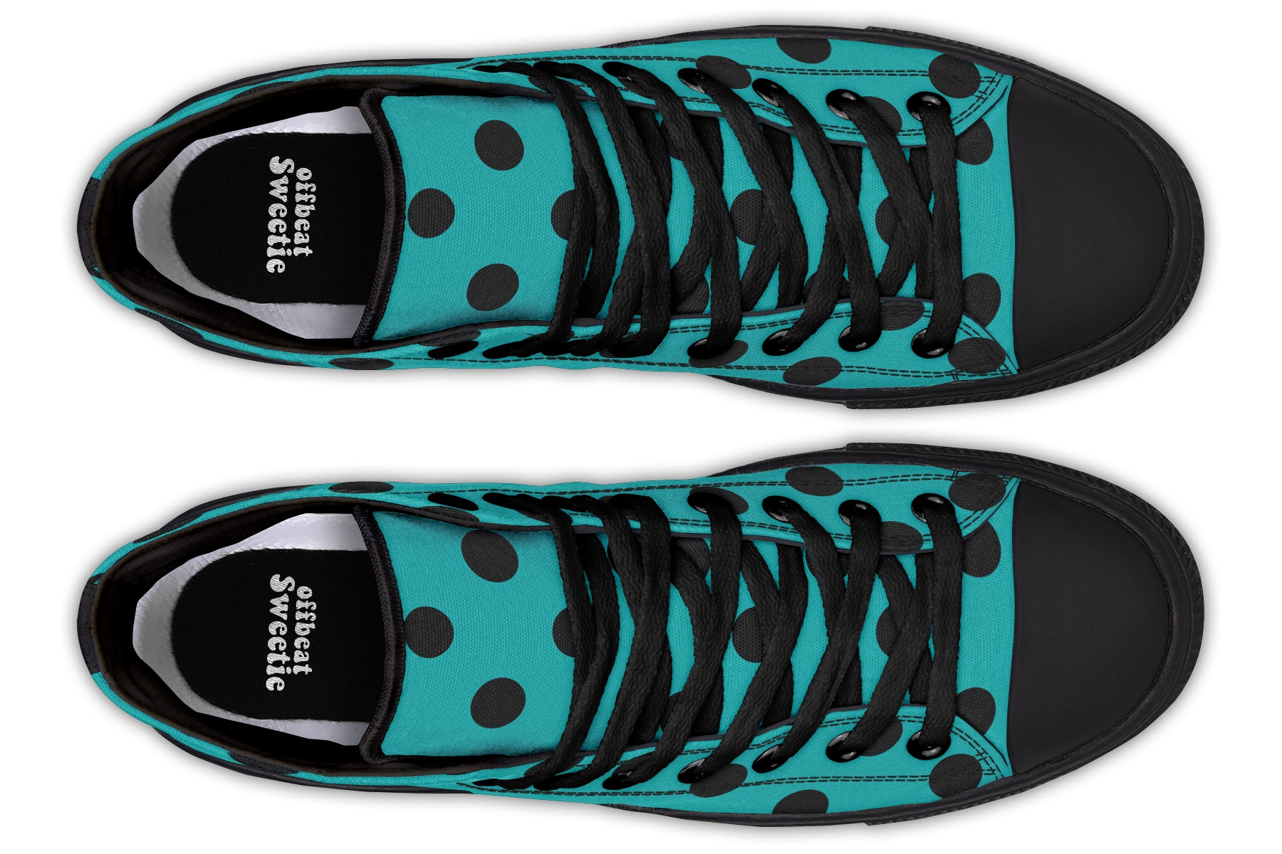 Penny Royal Teal Polka Dot High Tops