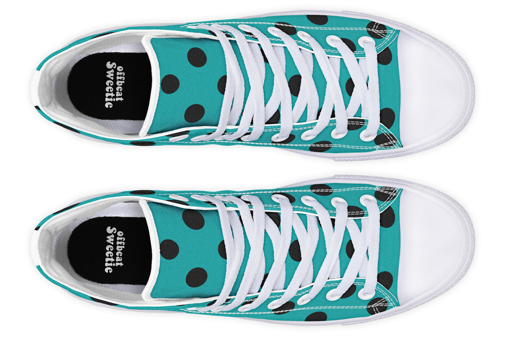 Penny Royal Teal Polka Dot High Tops
