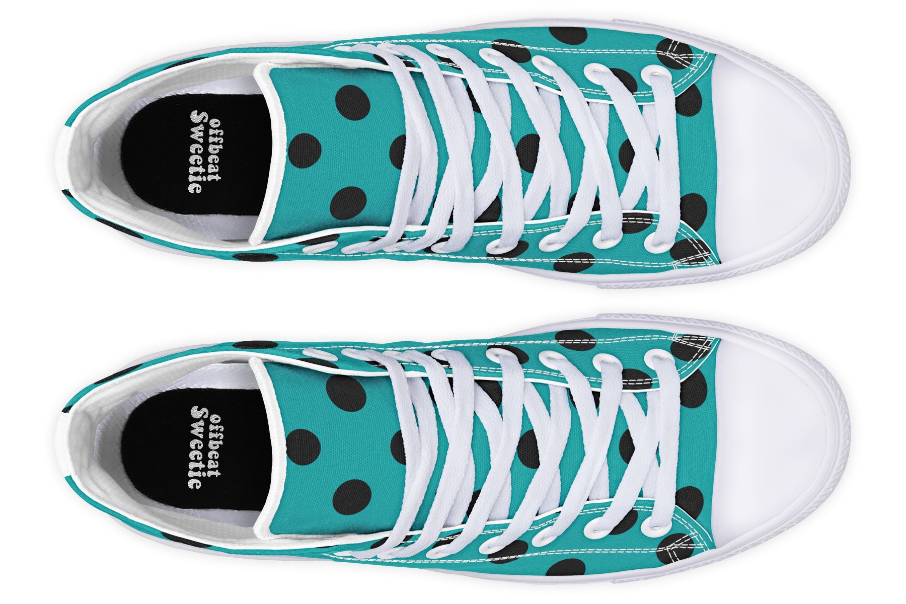 Penny Royal Teal Polka Dot High Tops