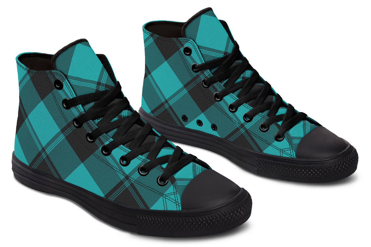 Pennyroyal Teal Plaid High Tops