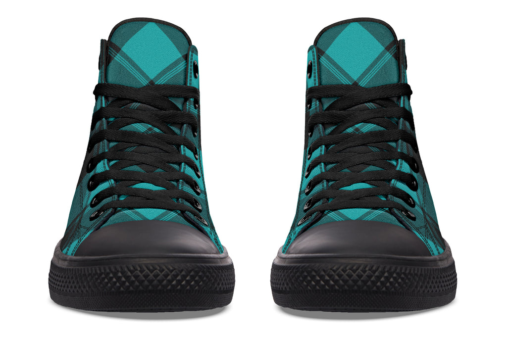 Pennyroyal Teal Plaid High Tops