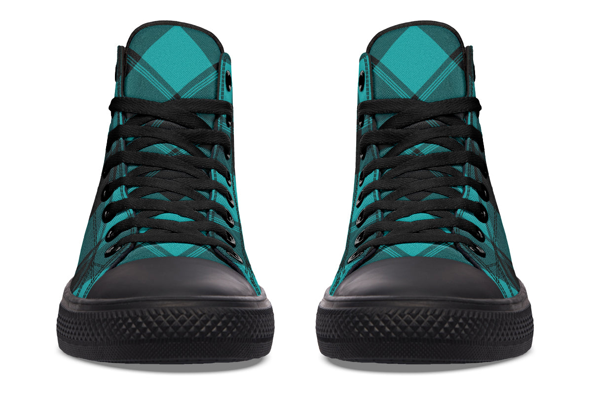 Pennyroyal Teal Plaid High Tops