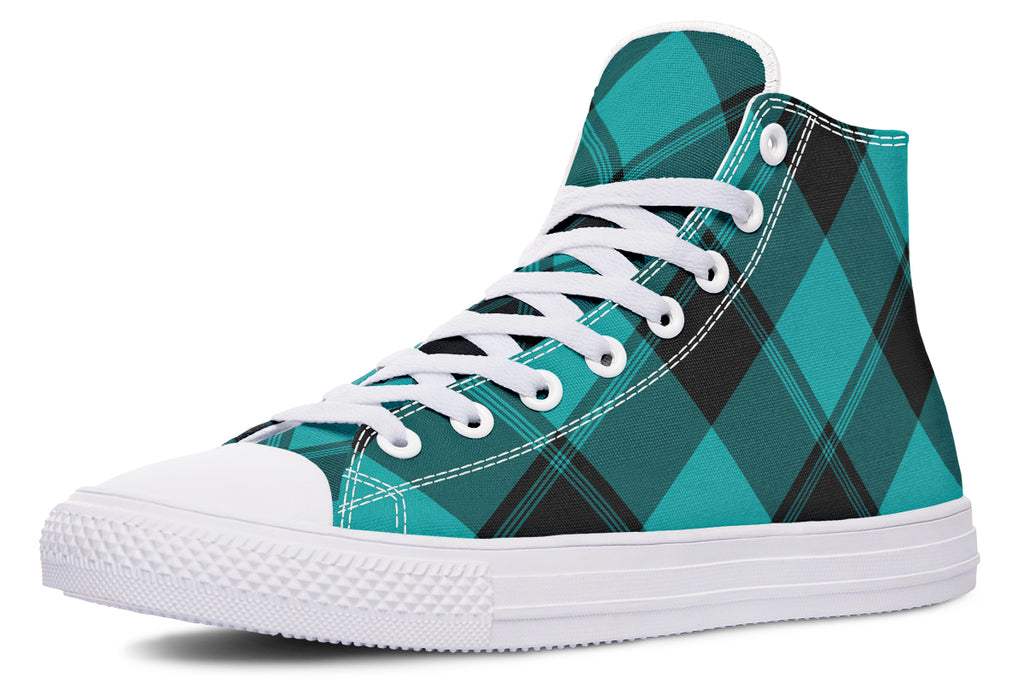 Pennyroyal Teal Plaid High Tops