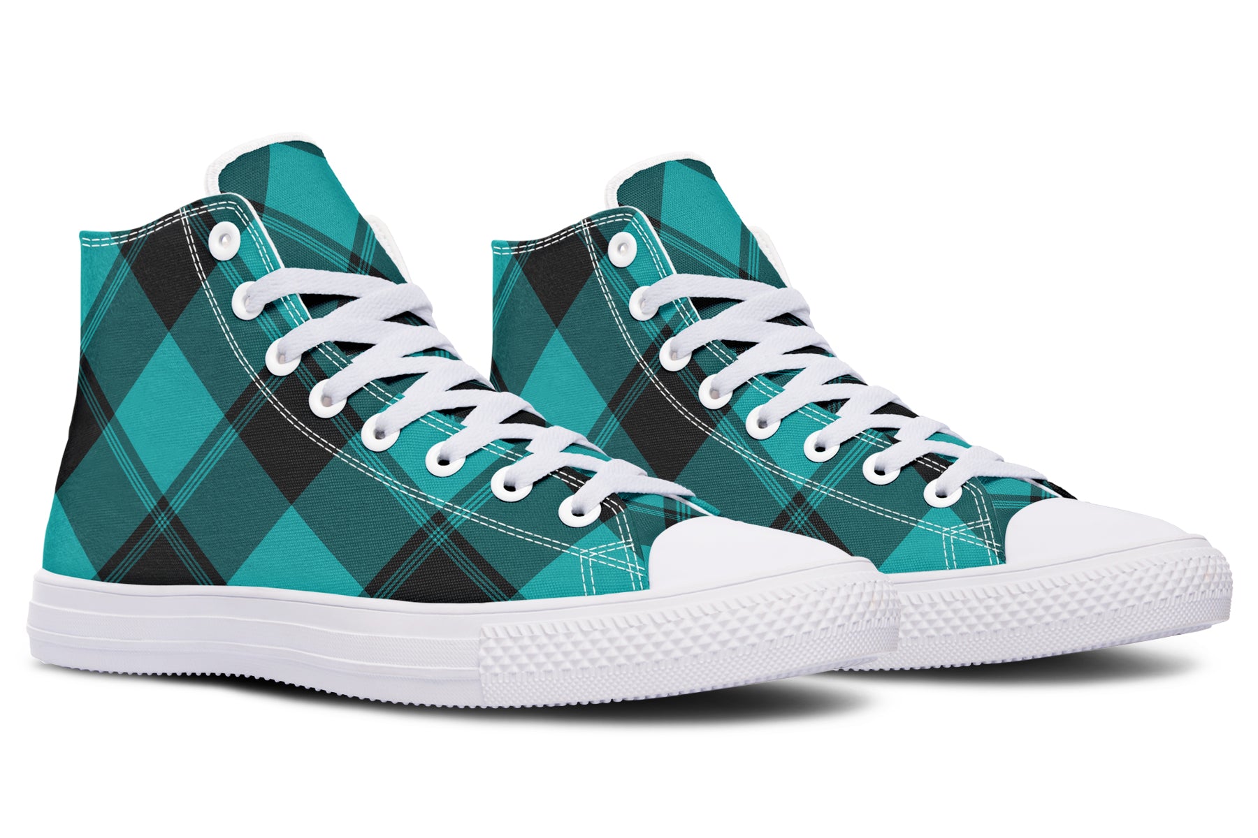 Pennyroyal Teal Plaid High Tops