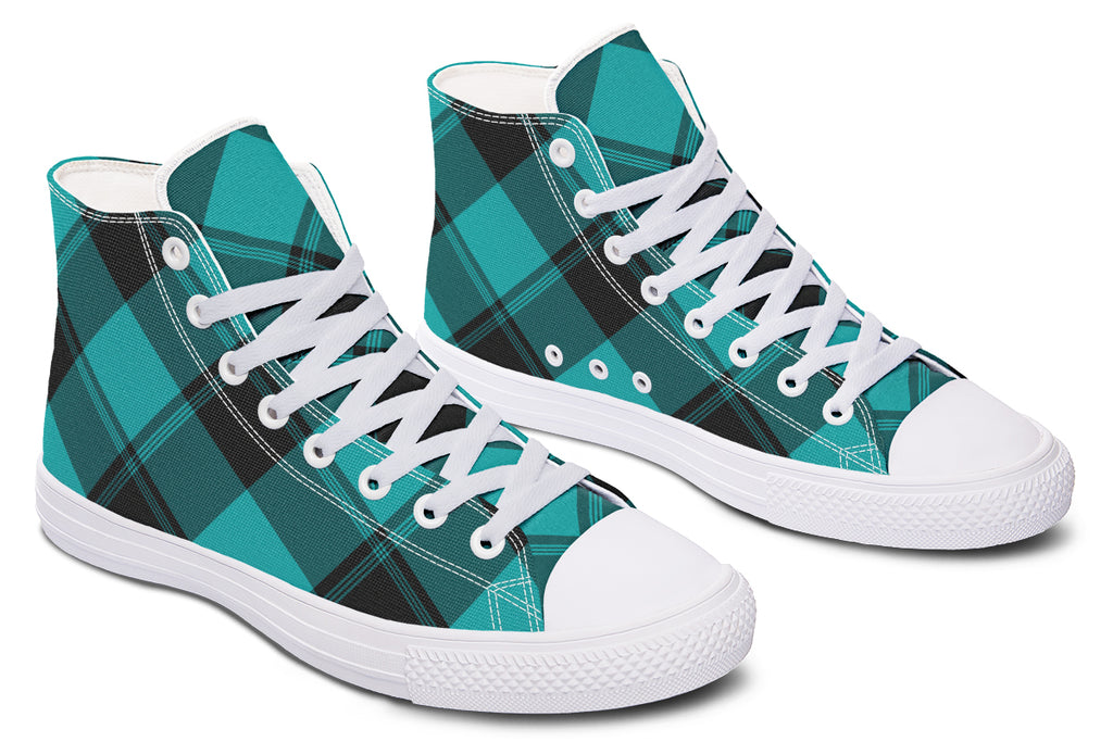 Pennyroyal Teal Plaid High Tops