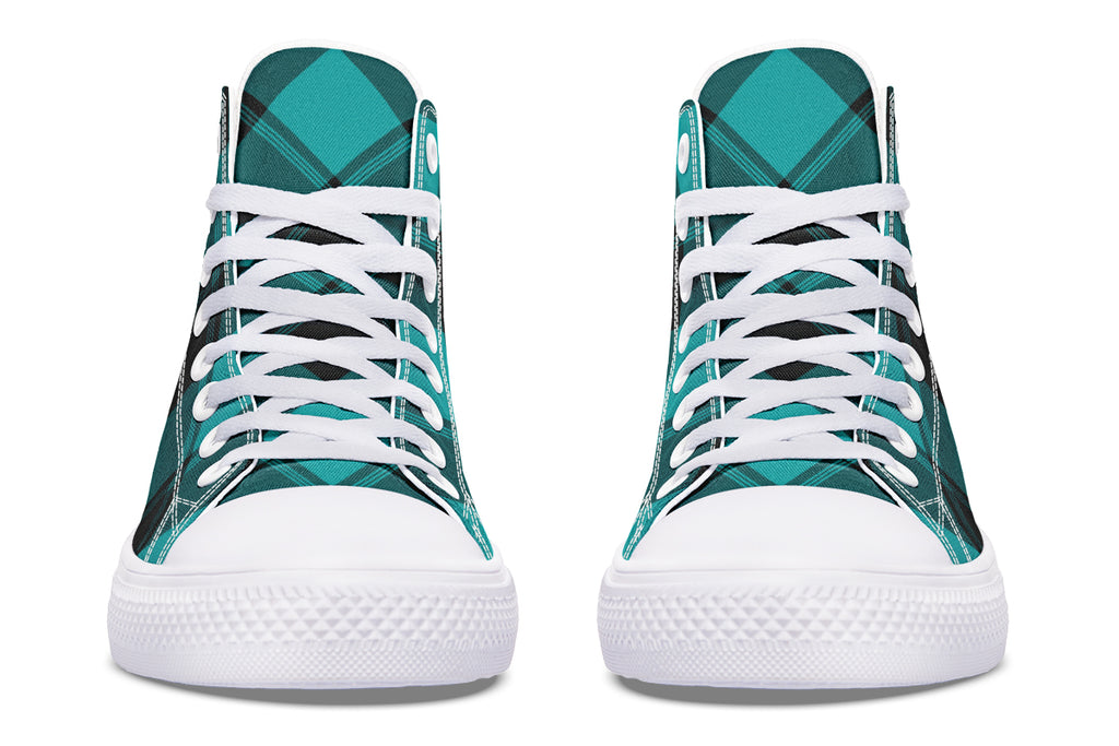 Pennyroyal Teal Plaid High Tops