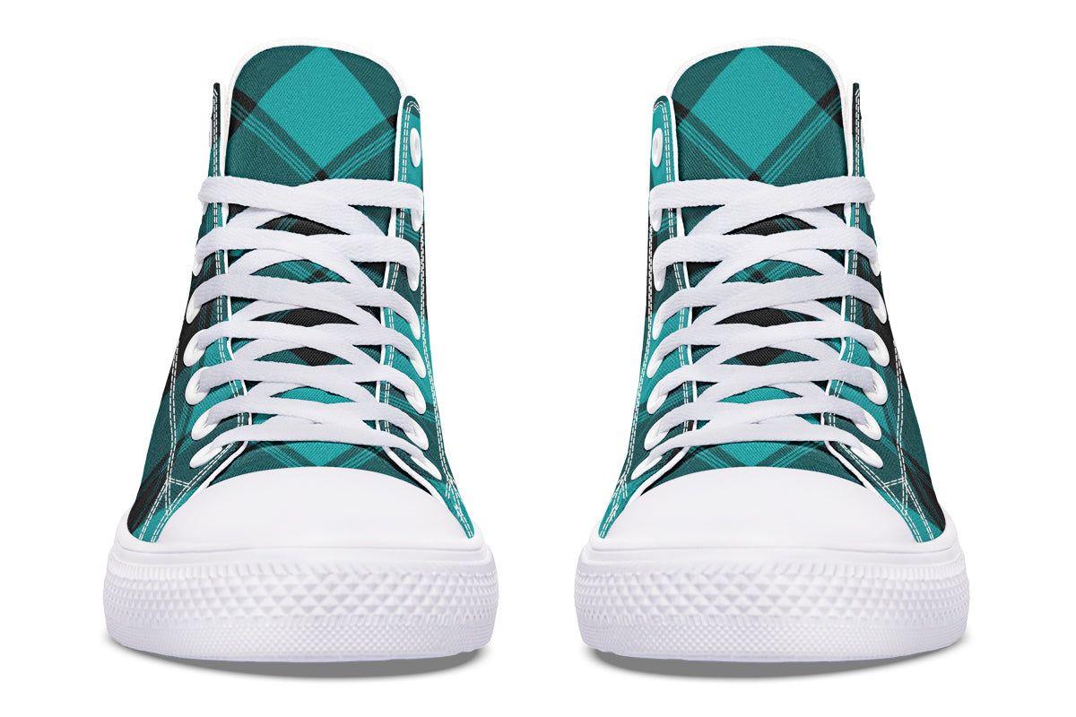 Pennyroyal Teal Plaid High Tops