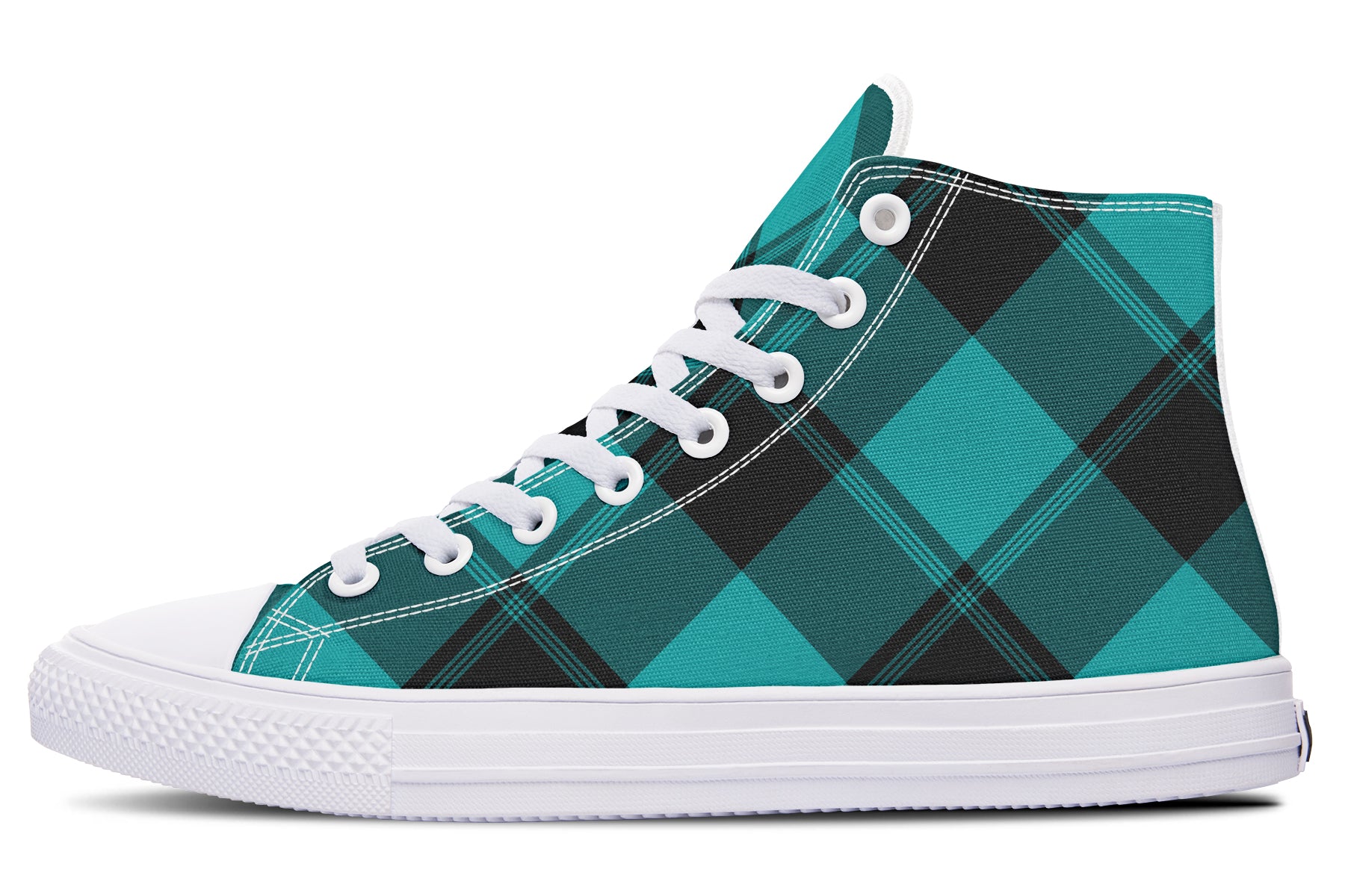 Pennyroyal Teal Plaid High Tops