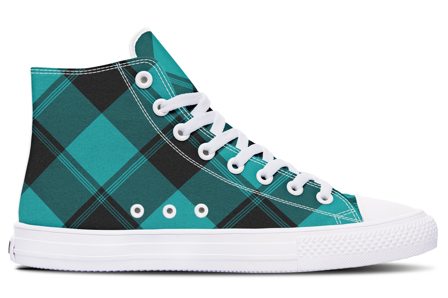 Pennyroyal Teal Plaid High Tops