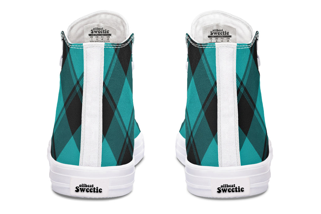 Pennyroyal Teal Plaid High Tops