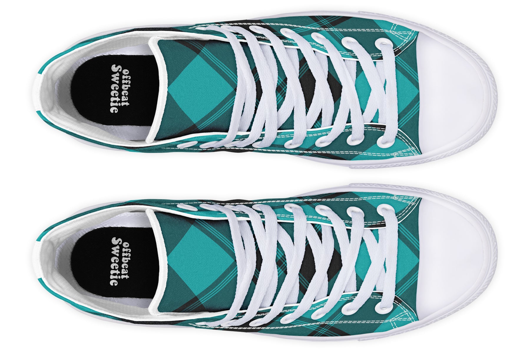 Pennyroyal Teal Plaid High Tops