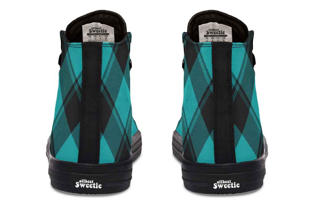 Pennyroyal Teal Plaid High Tops (Wide)