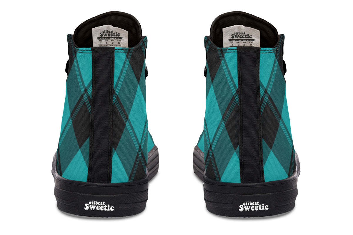 Pennyroyal Teal Plaid High Tops (Wide)