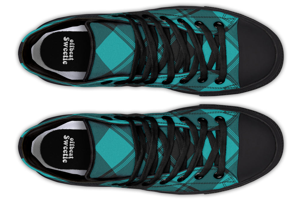 Pennyroyal Teal Plaid High Tops (Wide)