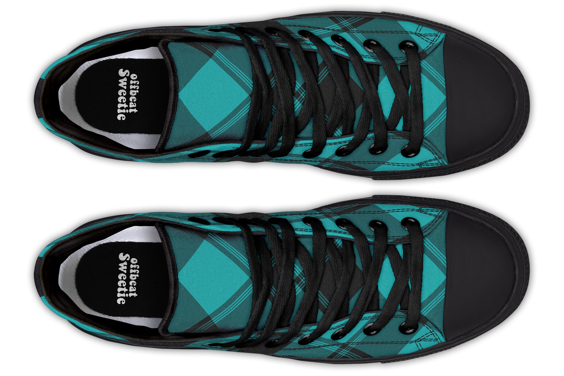 Pennyroyal Teal Plaid High Tops (Wide)