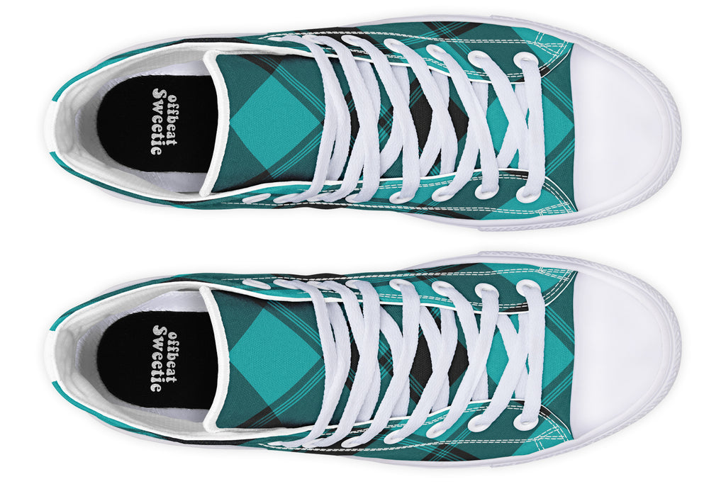 Pennyroyal Teal Plaid High Tops (Wide)