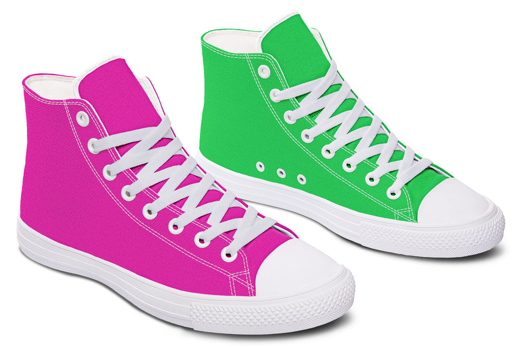 Pink And Green Mismatch High Tops (Wide)