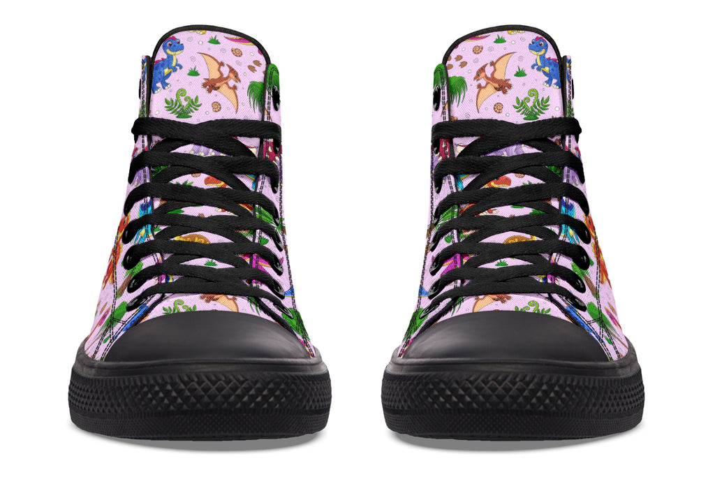 Pink Baby Dinos High Tops (Wide)
