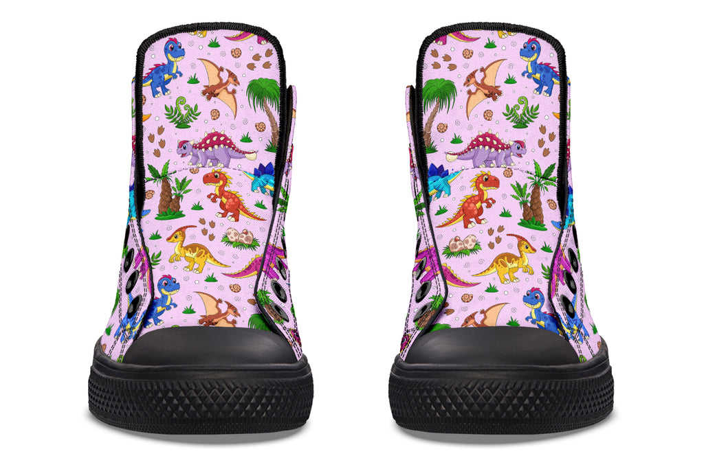 Pink Baby Dinos High Tops (Wide)