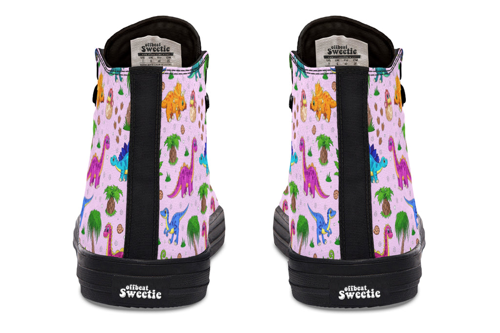 Pink Baby Dinos High Tops (Wide)