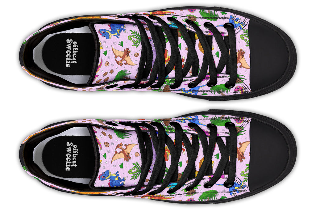 Pink Baby Dinos High Tops (Wide)