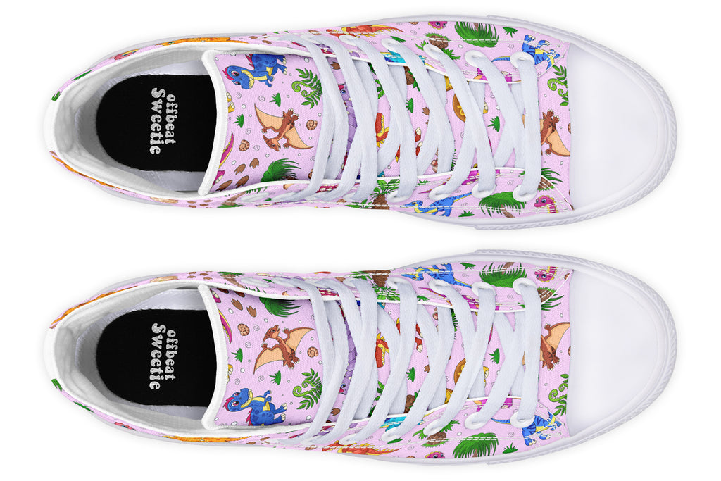 Pink Baby Dinos High Tops (Wide)