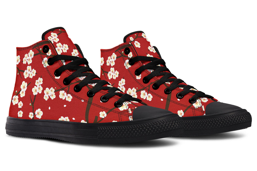 Plum Blossoms High Tops - Offbeat Sweetie