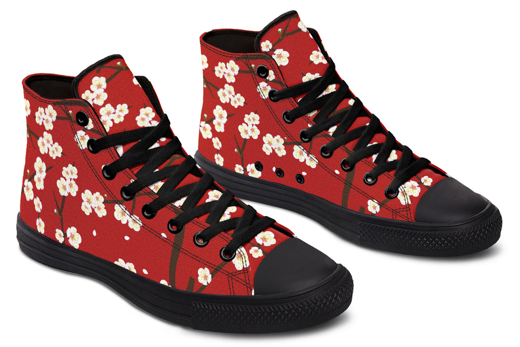 Plum Blossoms High Tops - Offbeat Sweetie