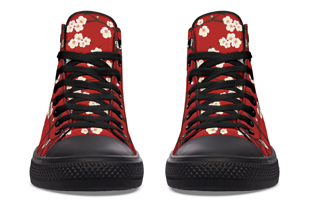 Plum Blossoms High Tops - Offbeat Sweetie
