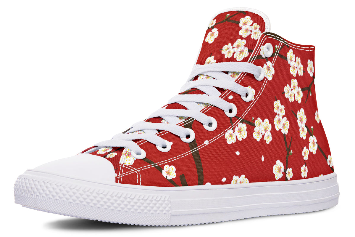 Plum Blossoms High Tops - Offbeat Sweetie