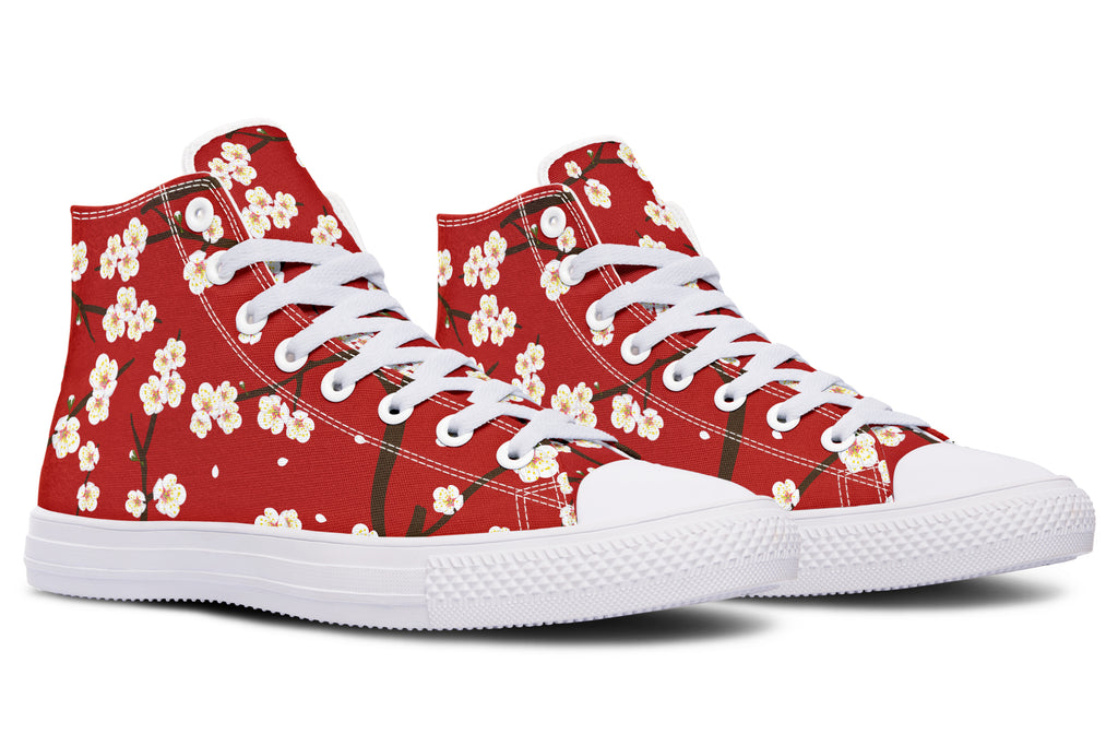 Plum Blossoms High Tops - Offbeat Sweetie