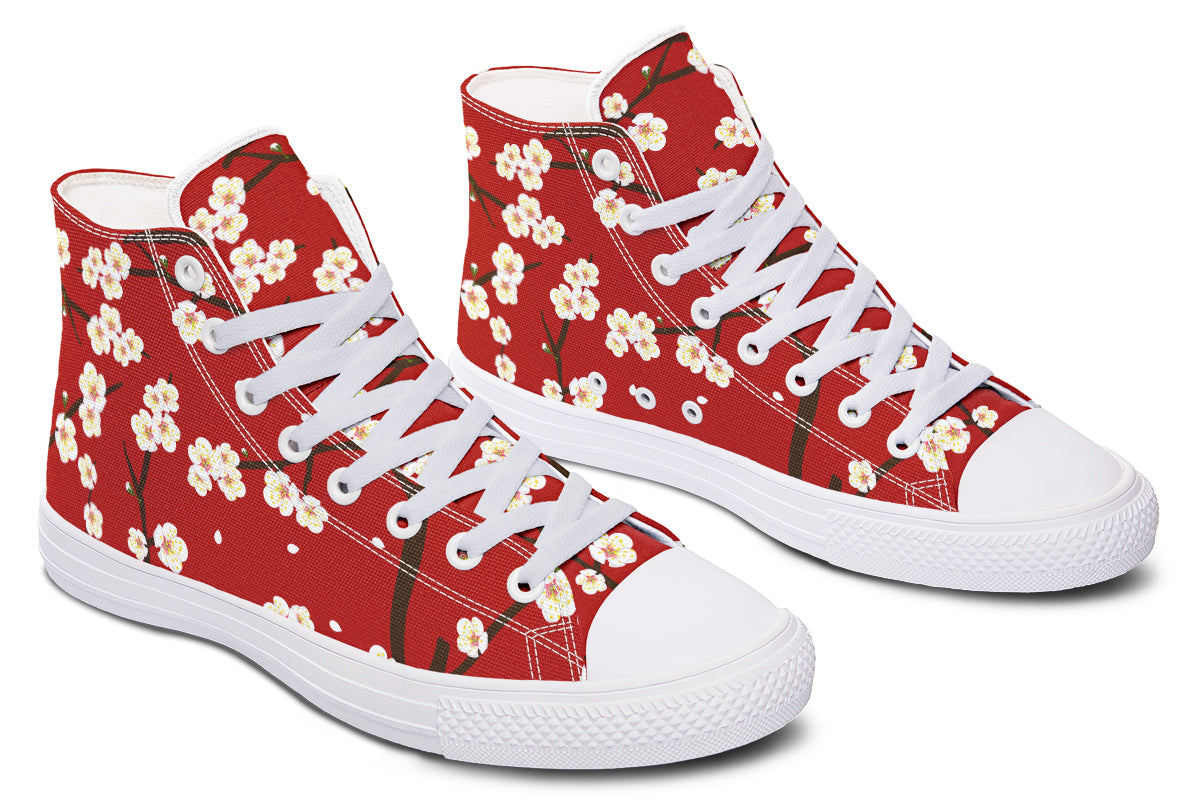 Plum Blossoms High Tops - Offbeat Sweetie