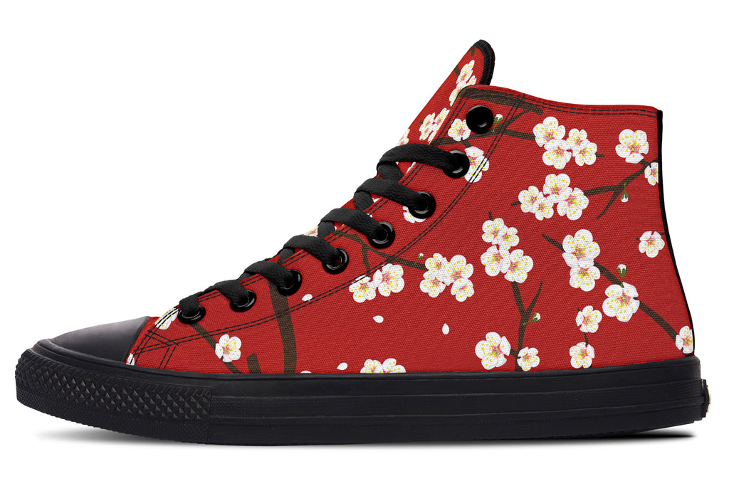 Plum Blossoms High Tops - Offbeat Sweetie