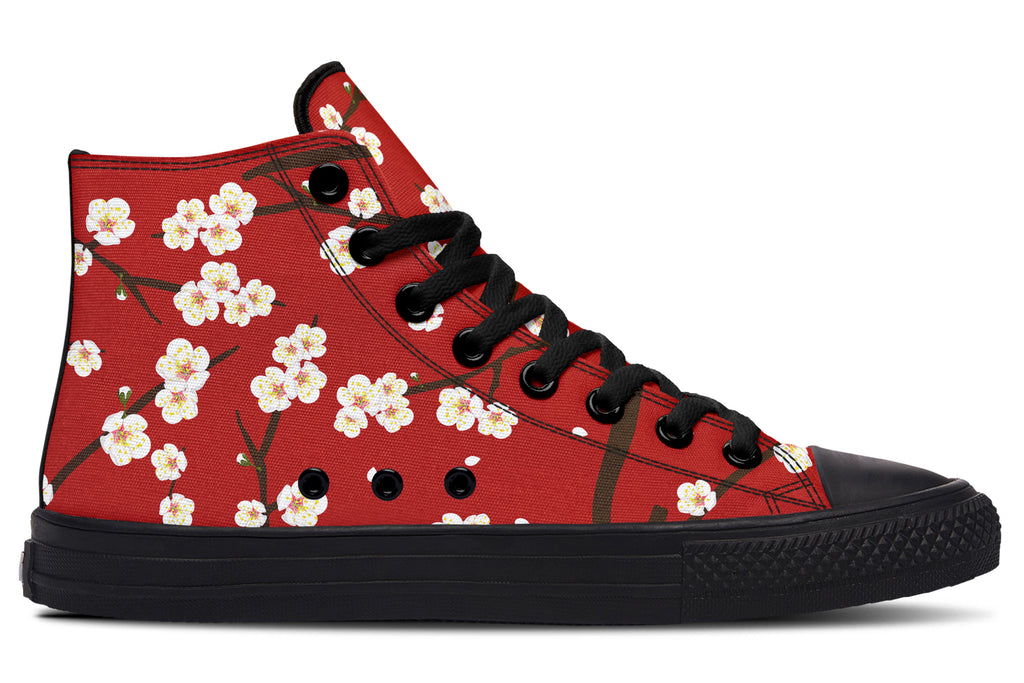 Plum Blossoms High Tops - Offbeat Sweetie