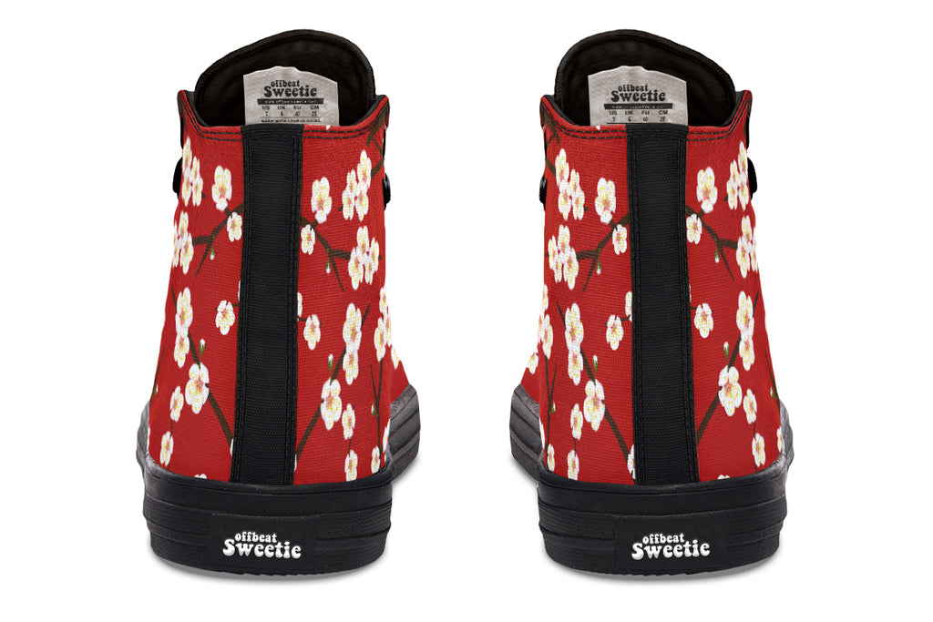 Plum Blossoms High Tops - Offbeat Sweetie