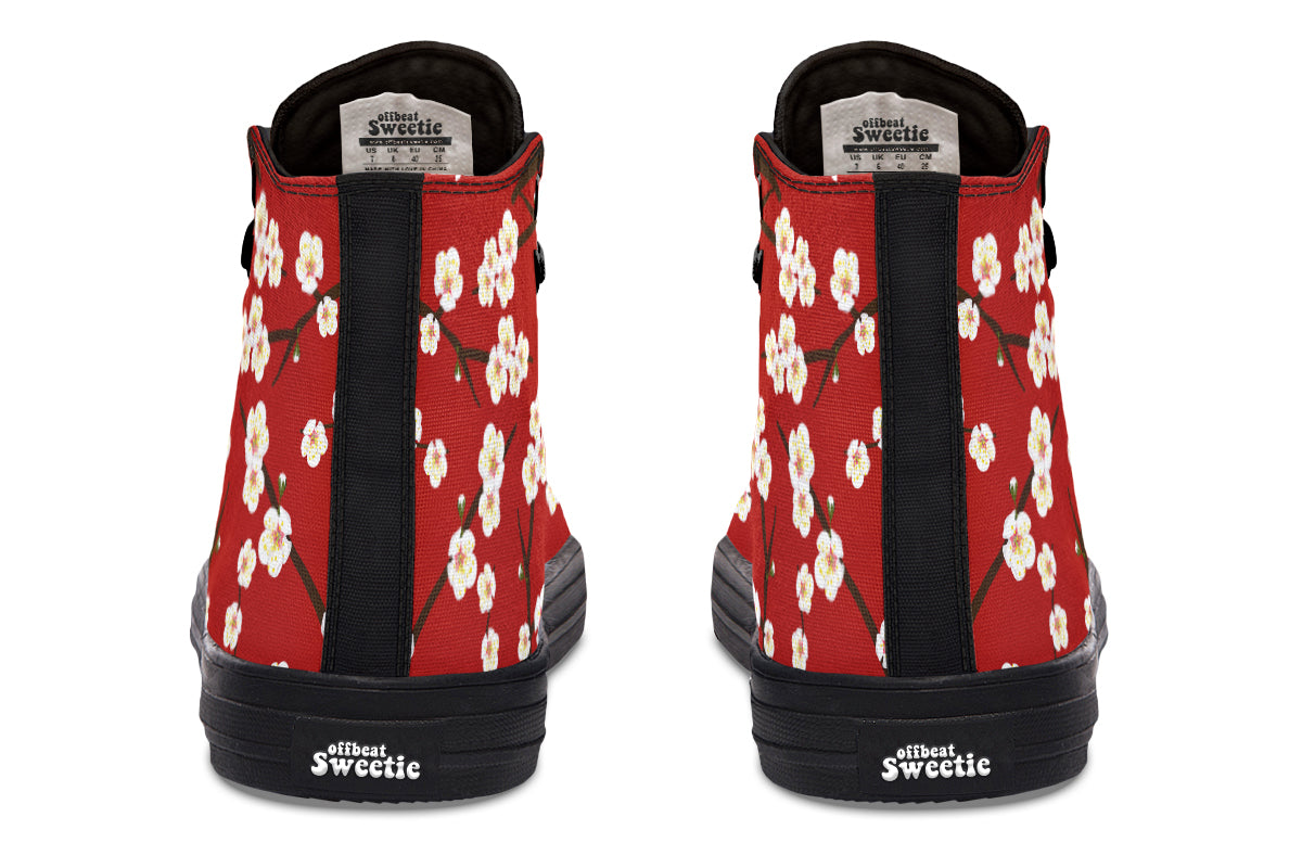 Plum Blossoms High Tops - Offbeat Sweetie