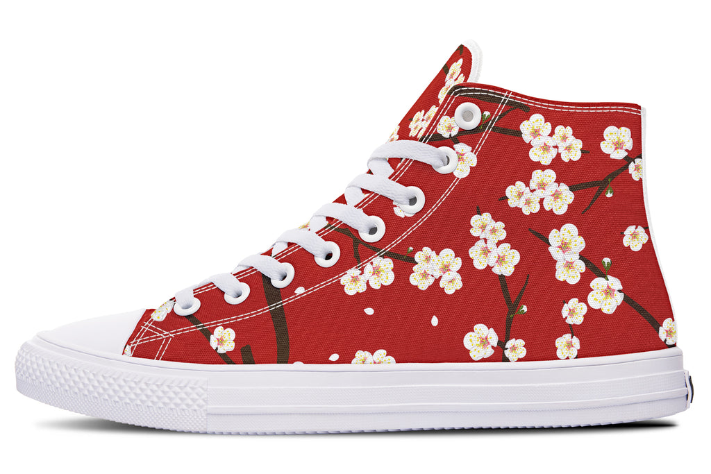Plum Blossoms High Tops - Offbeat Sweetie