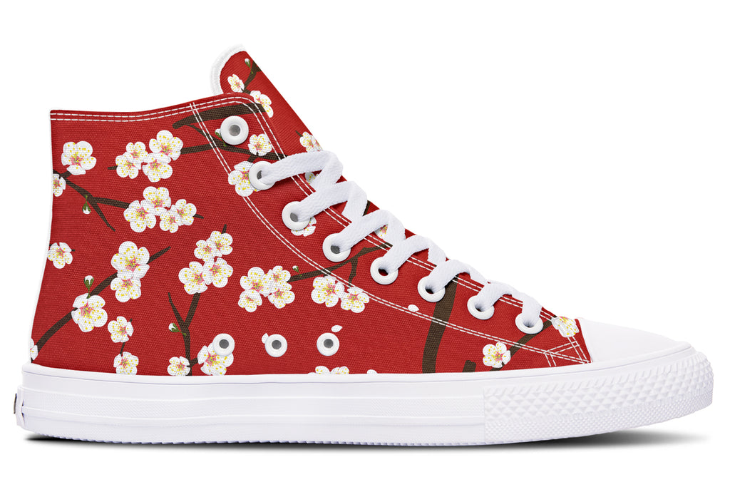 Plum Blossoms High Tops - Offbeat Sweetie