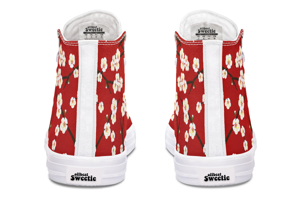 Plum Blossoms High Tops - Offbeat Sweetie