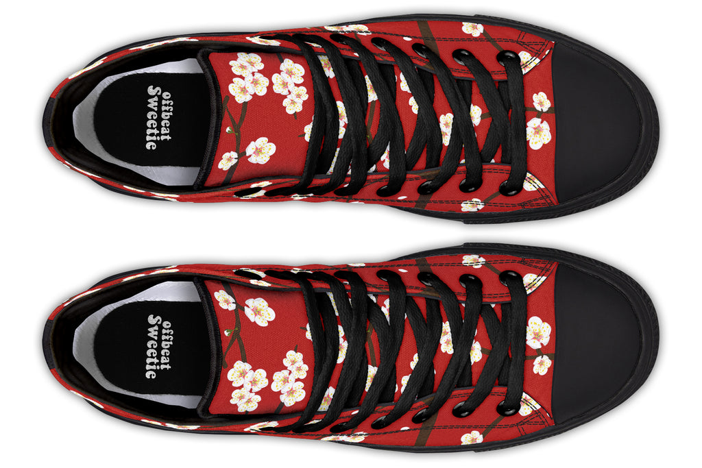 Plum Blossoms High Tops - Offbeat Sweetie
