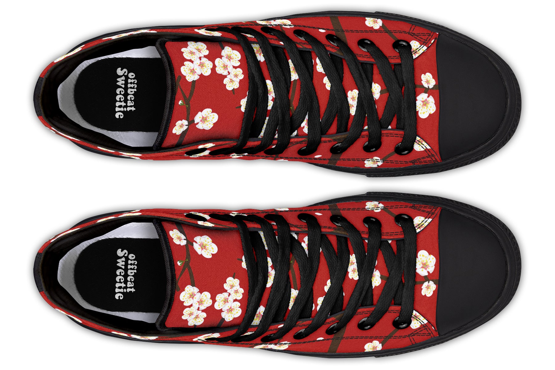 Plum Blossoms High Tops - Offbeat Sweetie