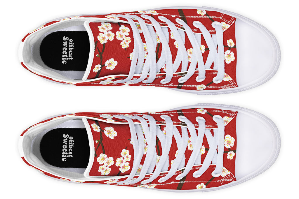 Plum Blossoms High Tops - Offbeat Sweetie