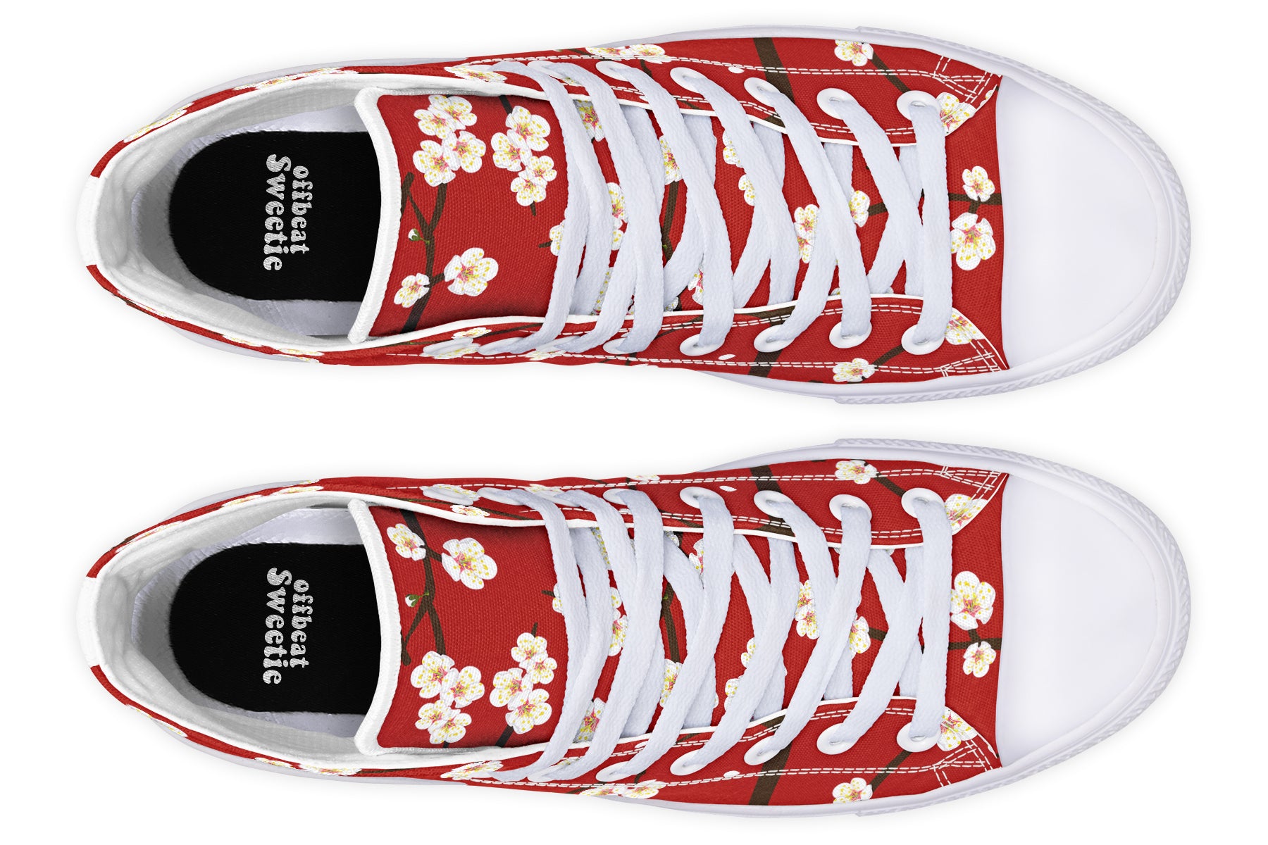 Plum Blossoms High Tops - Offbeat Sweetie