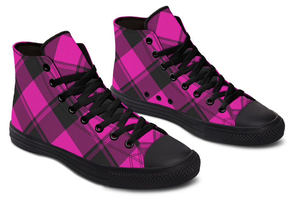 Pretty In Pink Plaid High Tops (Wide)