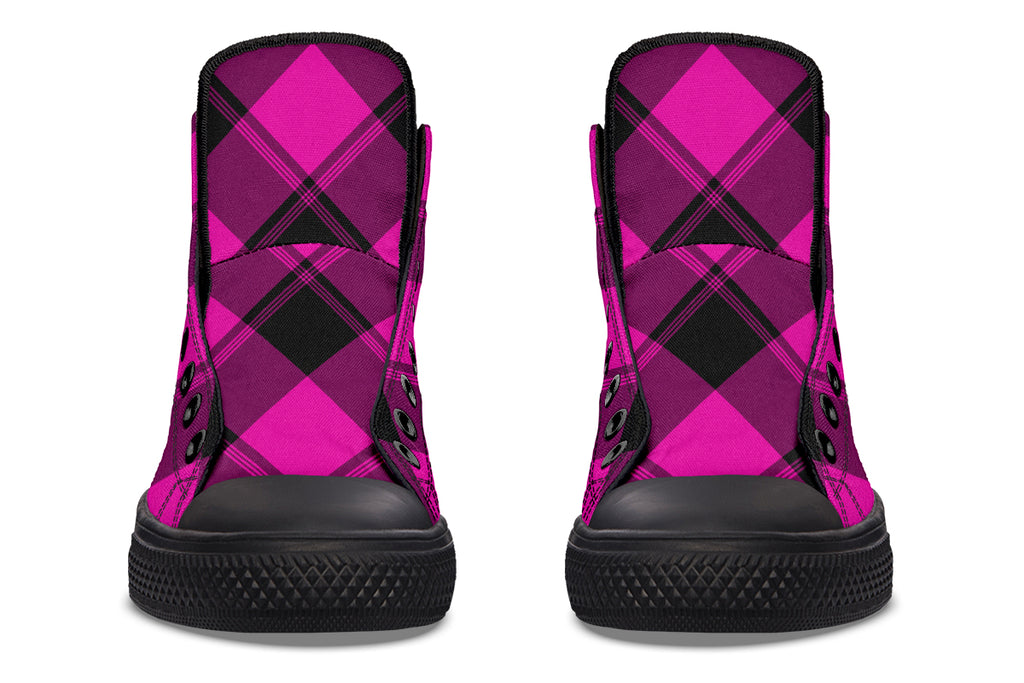 Pretty In Pink Plaid High Tops (Wide)