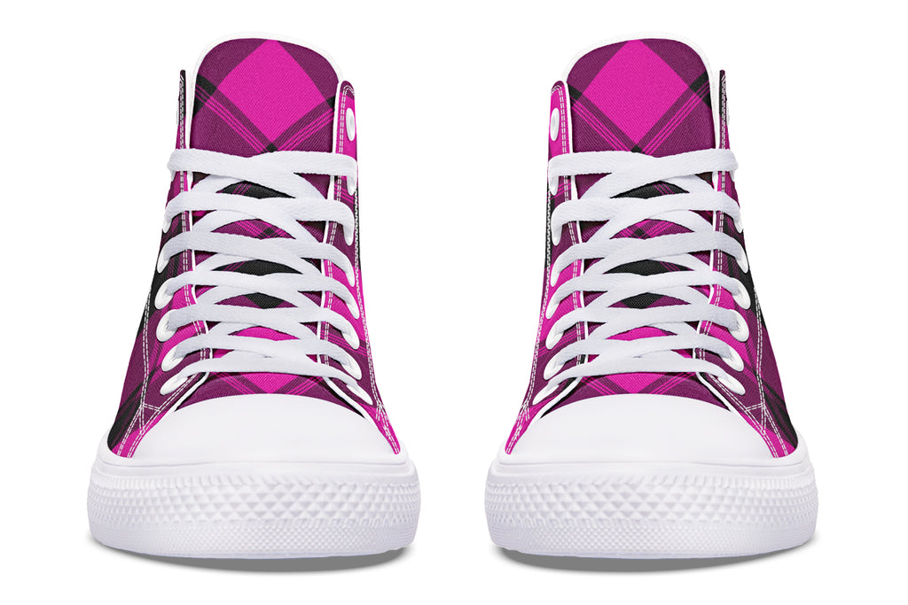 Pretty In Pink Plaid High Tops (Wide)