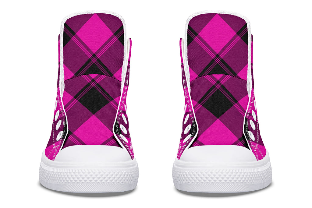 Pretty In Pink Plaid High Tops (Wide)