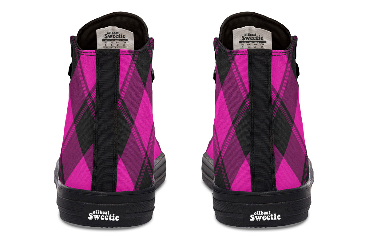 Pretty In Pink Plaid High Tops (Wide)
