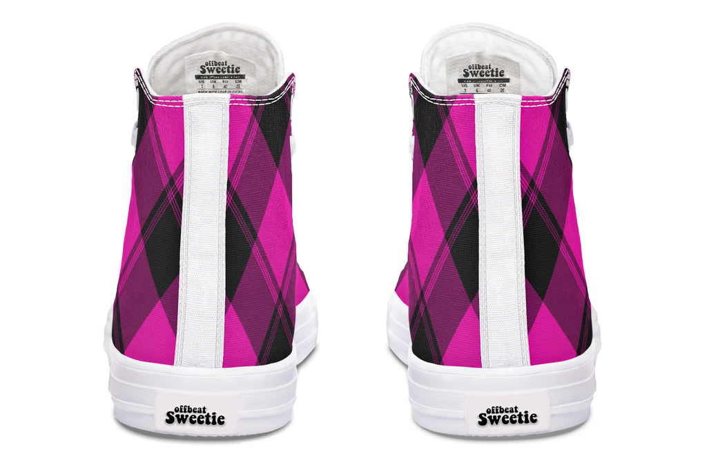 Pretty In Pink Plaid High Tops (Wide)